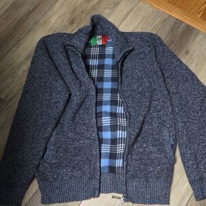 VTG Men's Classic Zip-Up Sweater in Gray